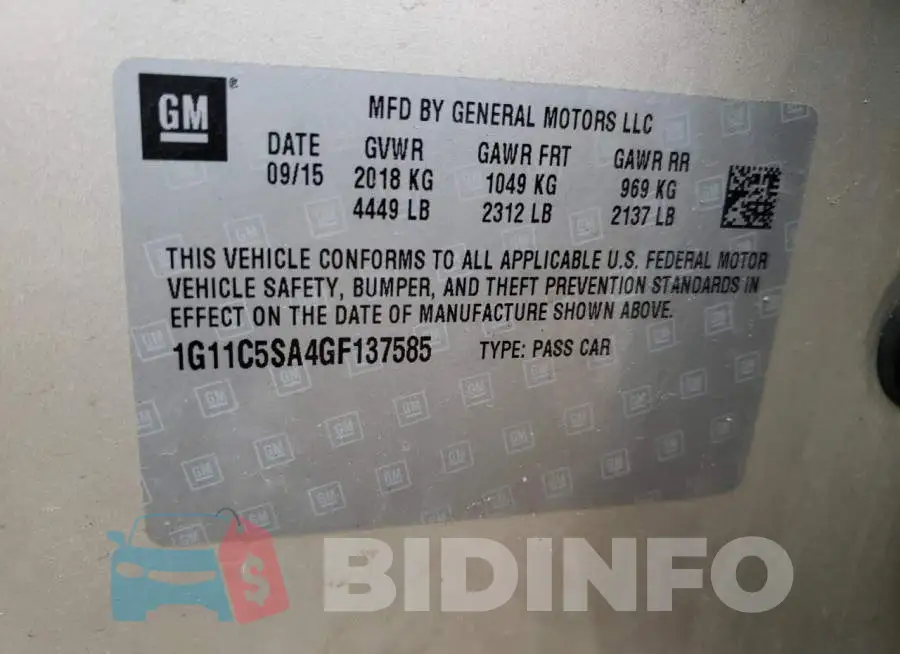1G11C5SA4GF137585 Photo# 13