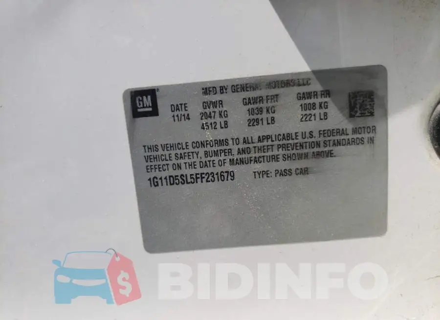 1G11D5SL5FF231679 Photo# 12