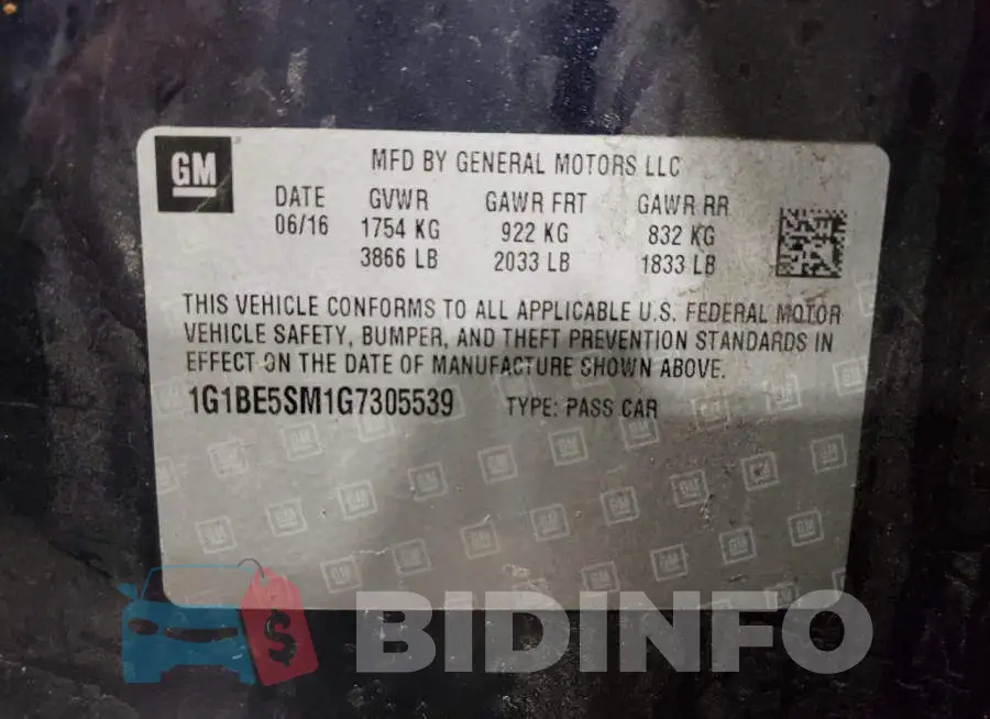 1G1BE5SM1G7305539 Photo# 12