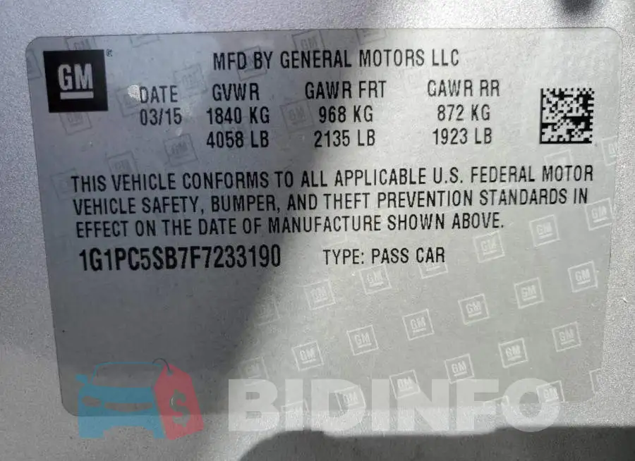 1G1PC5SB7F7233190 Photo# 12