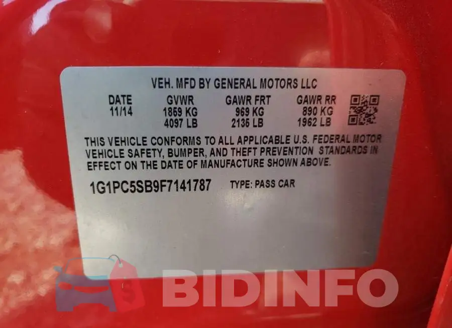 1G1PC5SB9F7141787 Photo# 13