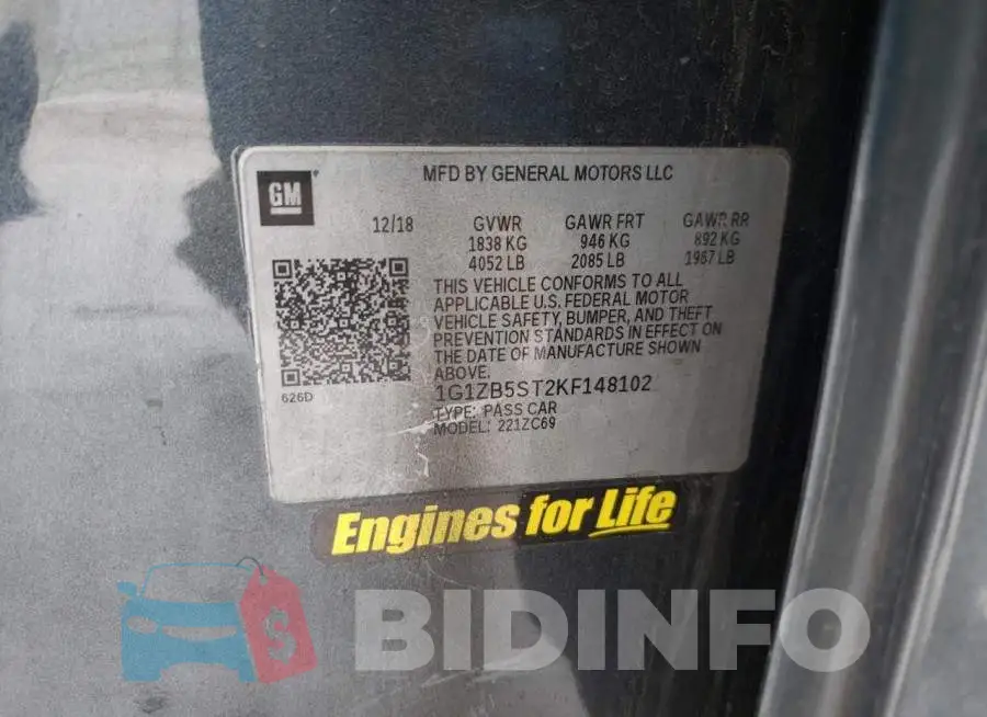 1G1ZB5ST2KF148102 Photo# 12
