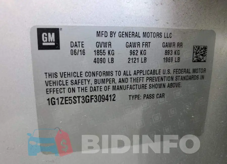 1G1ZE5ST3GF309412 Photo# 12