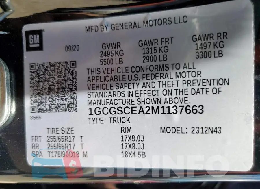 1GCGSCEA2M1137663 Photo# 13