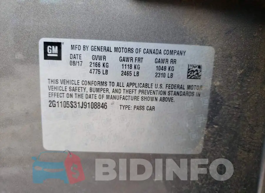 2G1105S31J9108846 Photo# 13