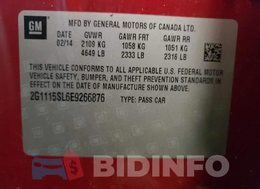 2G1115SL6E9266876 Photo# 12