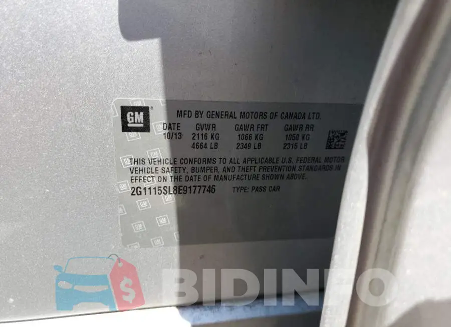 2G1115SL8E9177746 Photo# 13