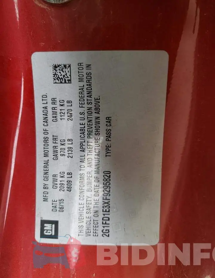 2G1FD1E3XF9295820 Photo# 13