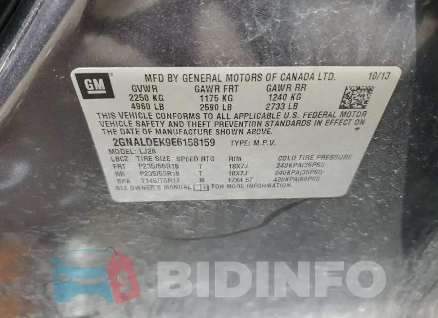 2GNALDEK9E6158159 Photo# 12