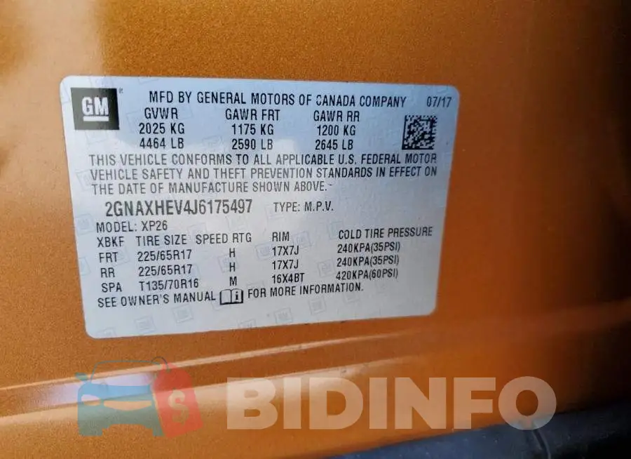 2GNAXHEV4J6175497 Photo# 12