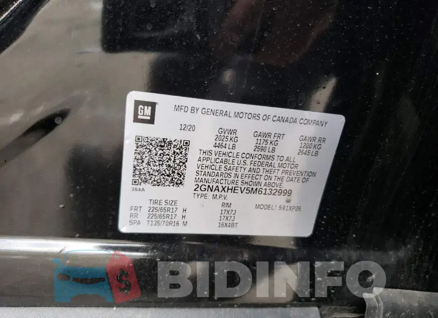 2GNAXHEV5M6132999 Photo# 12