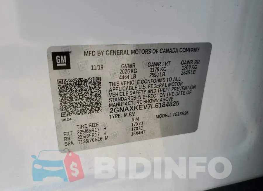 2GNAXKEV7L6184825 Photo# 12