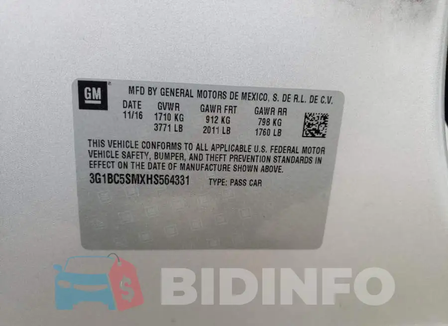 3G1BC5SMXHS564331 Photo# 13