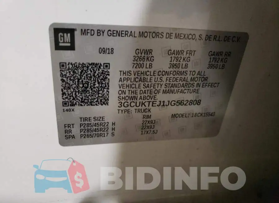 3GCUKTEJ1JG562808 Photo# 12
