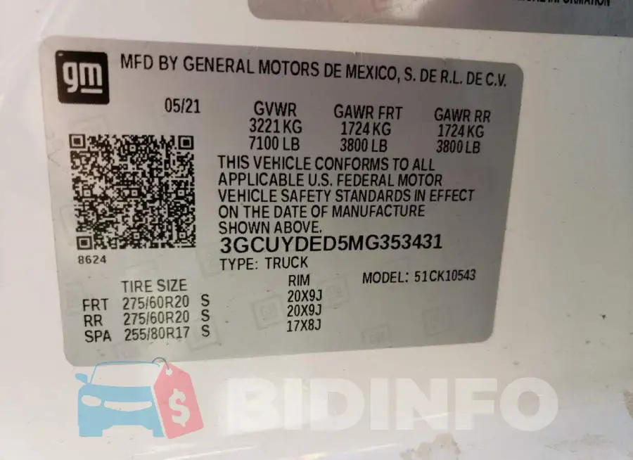 3GCUYDED5MG353431 Photo# 13