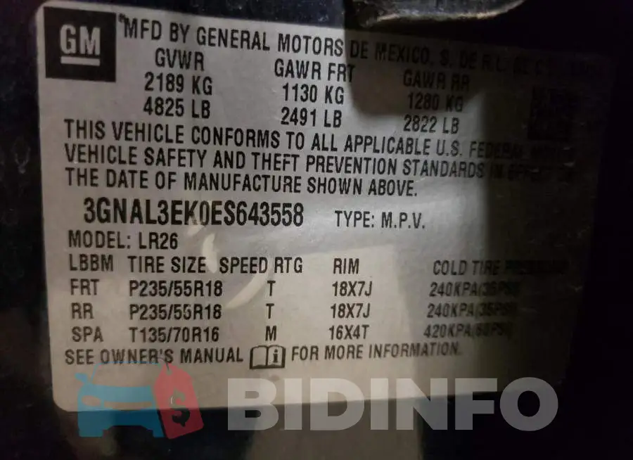 3GNAL3EK0ES643558 Photo# 14