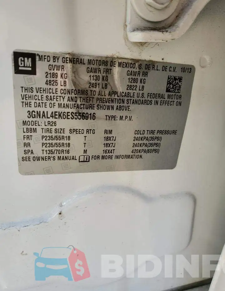 3GNAL4EK6ES556916 Photo# 13