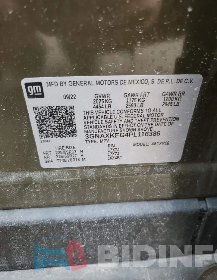 3GNAXKEG4PL116386 Photo# 13