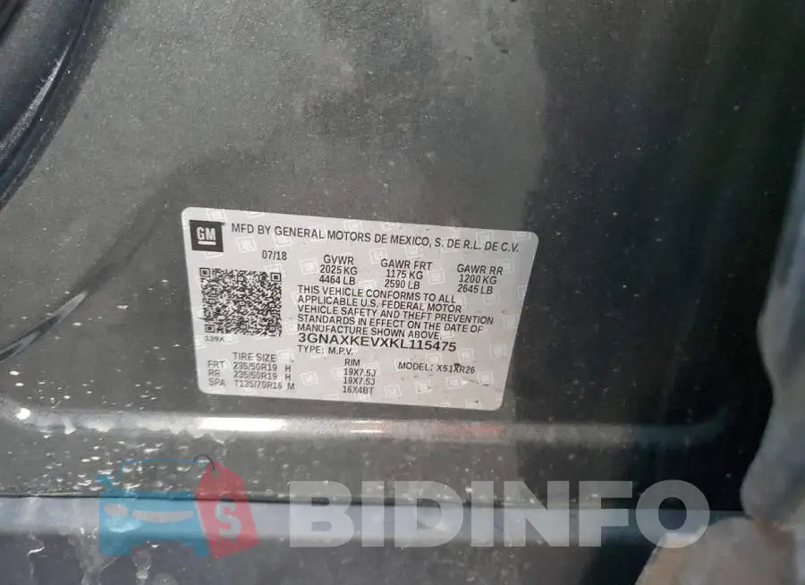 3GNAXKEVXKL115475 Photo# 13