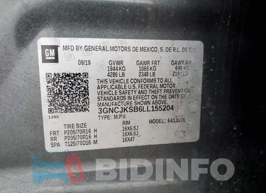 3GNCJKSB6LL155204 Photo# 13