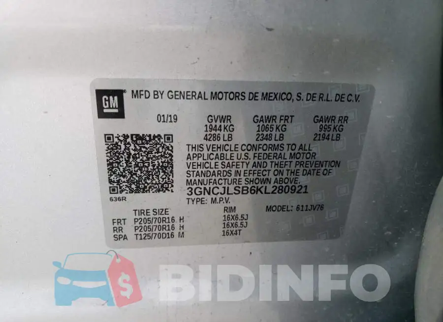 3GNCJLSB6KL280921 Photo# 12