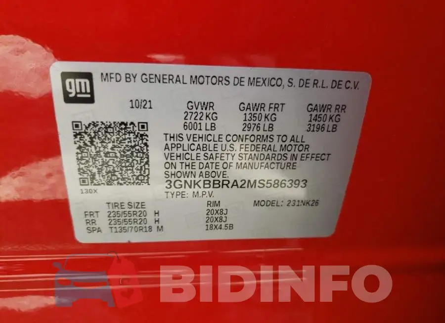 3GNKBBRA2MS586393 Photo# 12