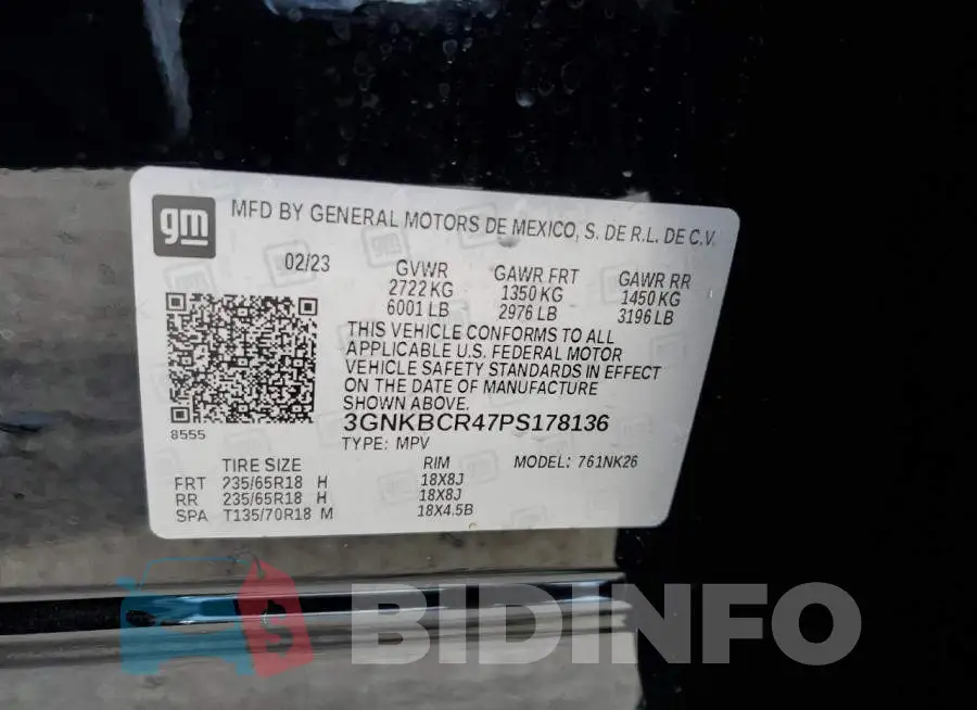 3GNKBCR47PS178136 Photo# 13