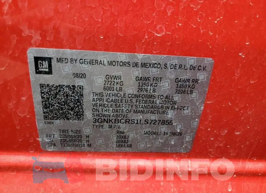 3GNKBCRS1LS727855 Photo# 13