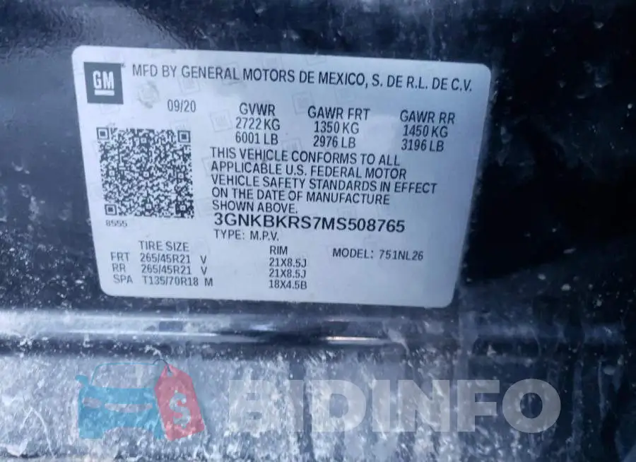 3GNKBKRS7MS508765 Photo# 14