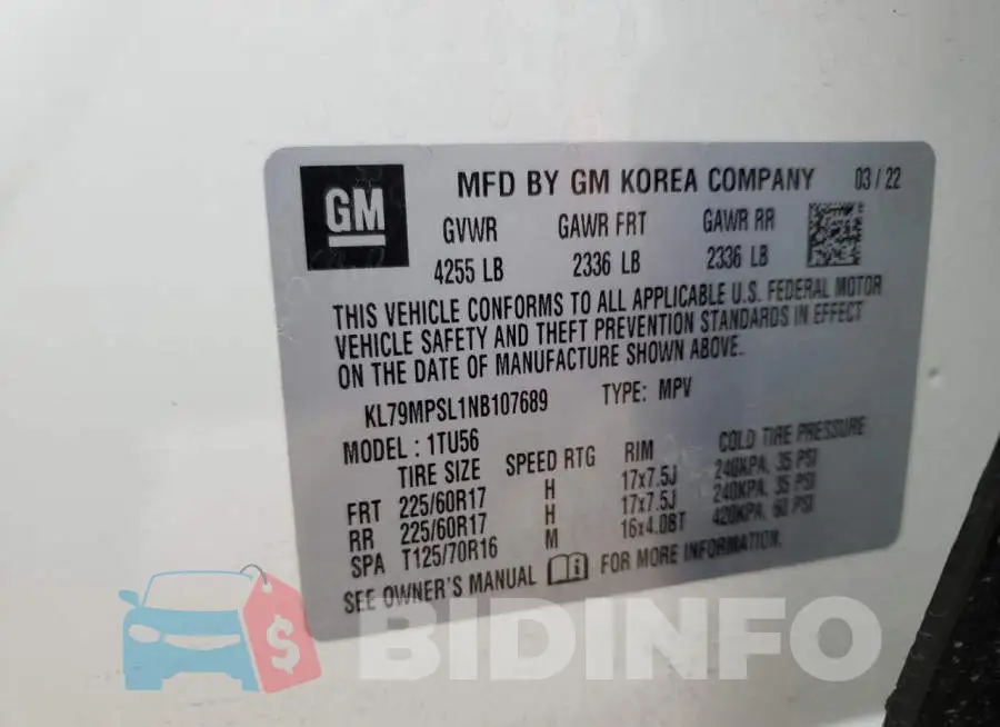 KL79MPSL1NB107689 Photo# 13
