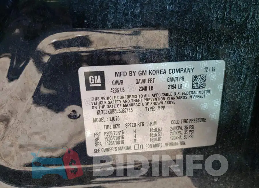 KL7CJKSB5LB087145 Photo# 12