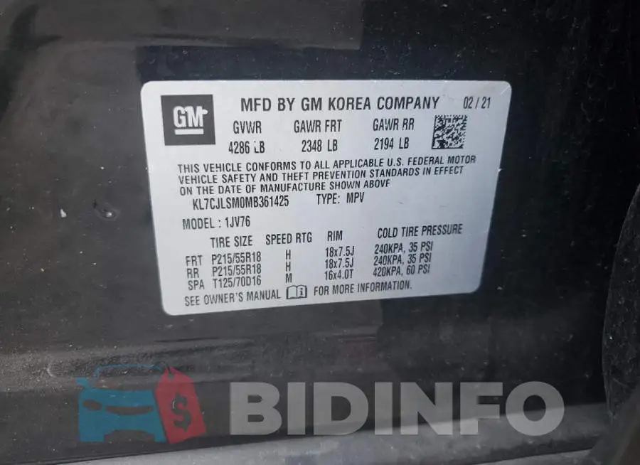 KL7CJLSM0MB361425 Photo# 14