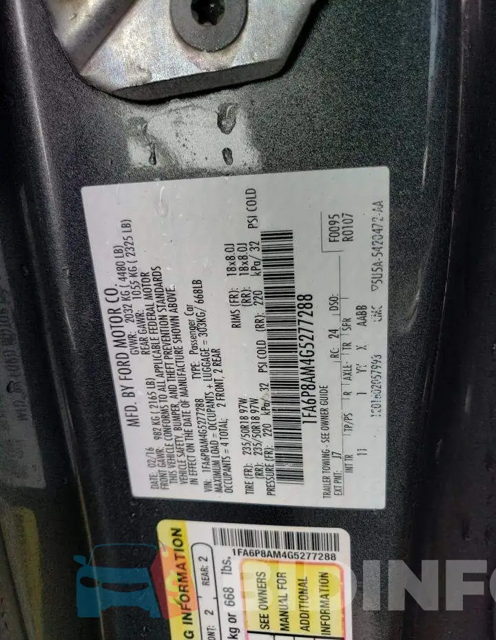1FA6P8AM4G5277288 Photo# 12