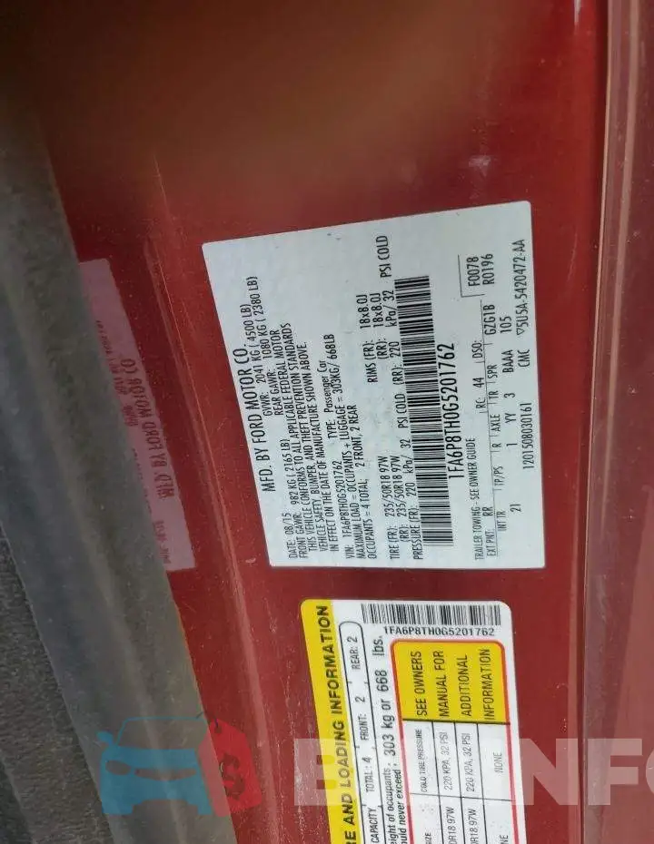 1FA6P8TH0G5201762 Photo# 12