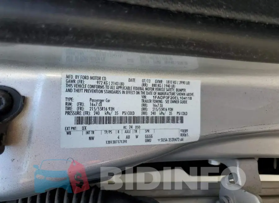 1FADP3F20EL104118 Photo# 12