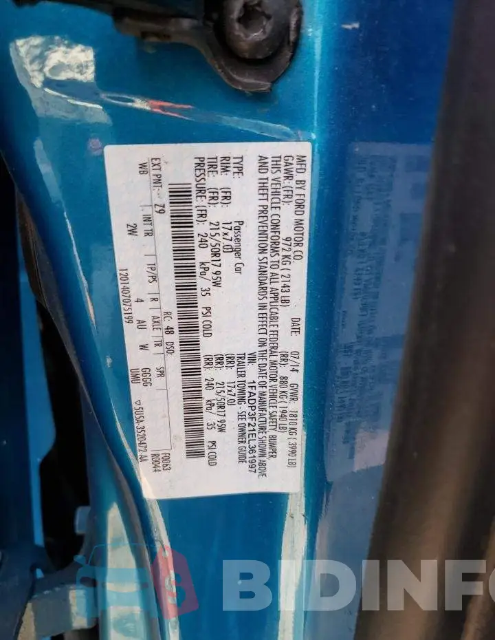 1FADP3F21EL361997 Photo# 10