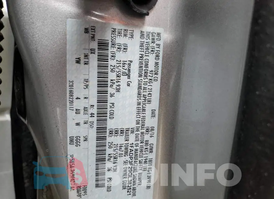 1FADP3F29GL382521 Photo# 12