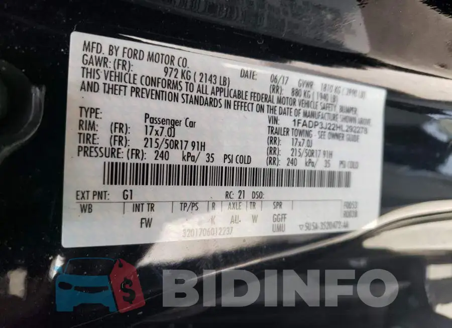 1FADP3J22HL292278 Photo# 12