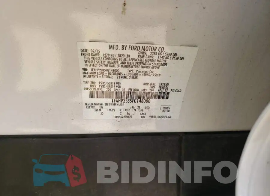 1FAHP2E85FG148000 Photo# 12