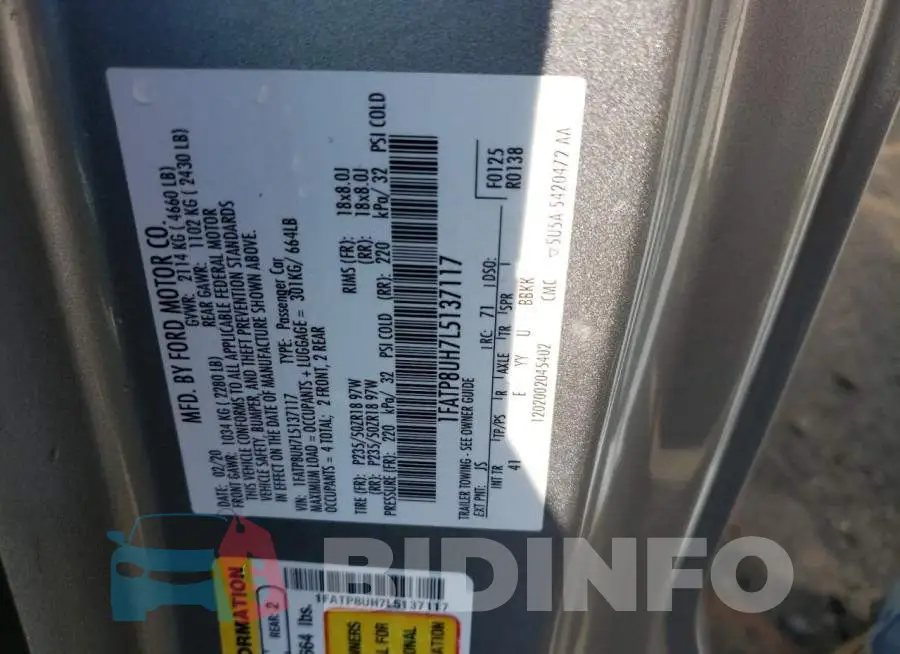 1FATP8UH7L5137117 Photo# 10