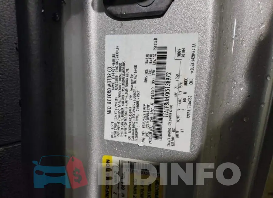 1FATP8UHXK5138972 Photo# 12