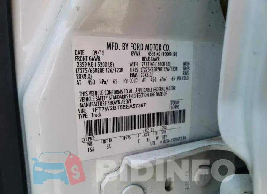 1FT7W2BT5EEA57367 Photo# 12