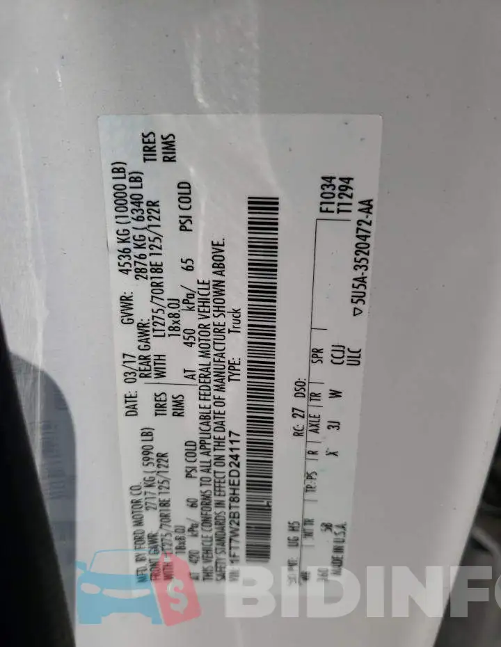 1FT7W2BT8HED24117 Photo# 12
