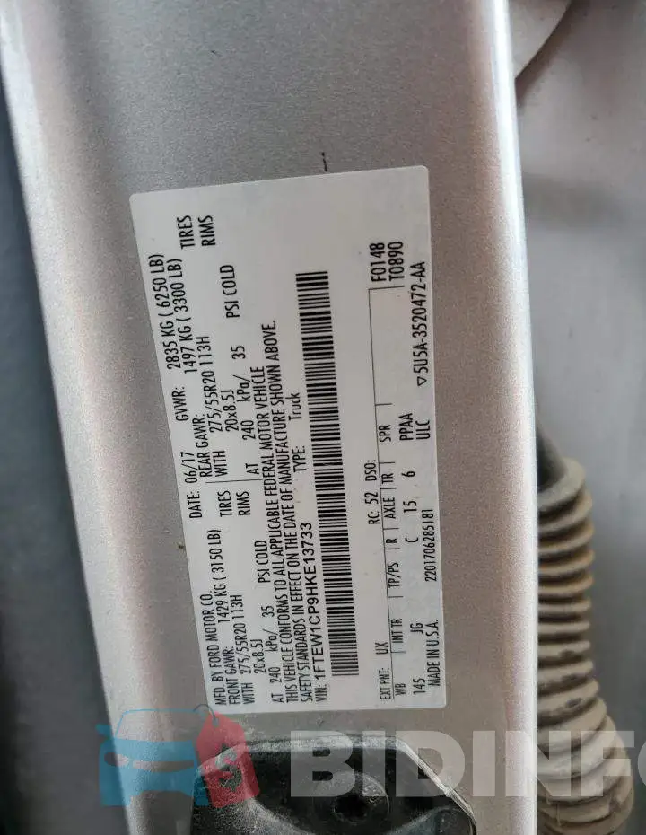 1FTEW1CP9HKE13733 Photo# 12