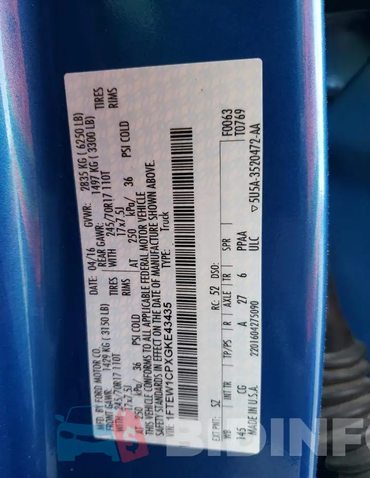1FTEW1CPXGKE43435 Photo# 12