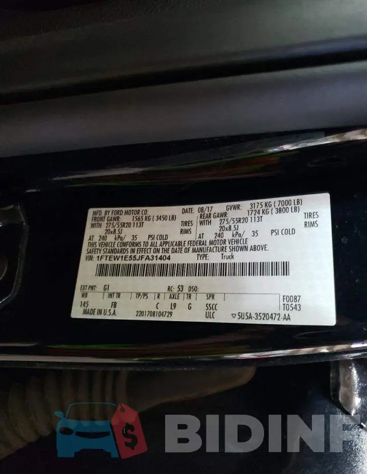 1FTEW1E55JFA31404 Photo# 13