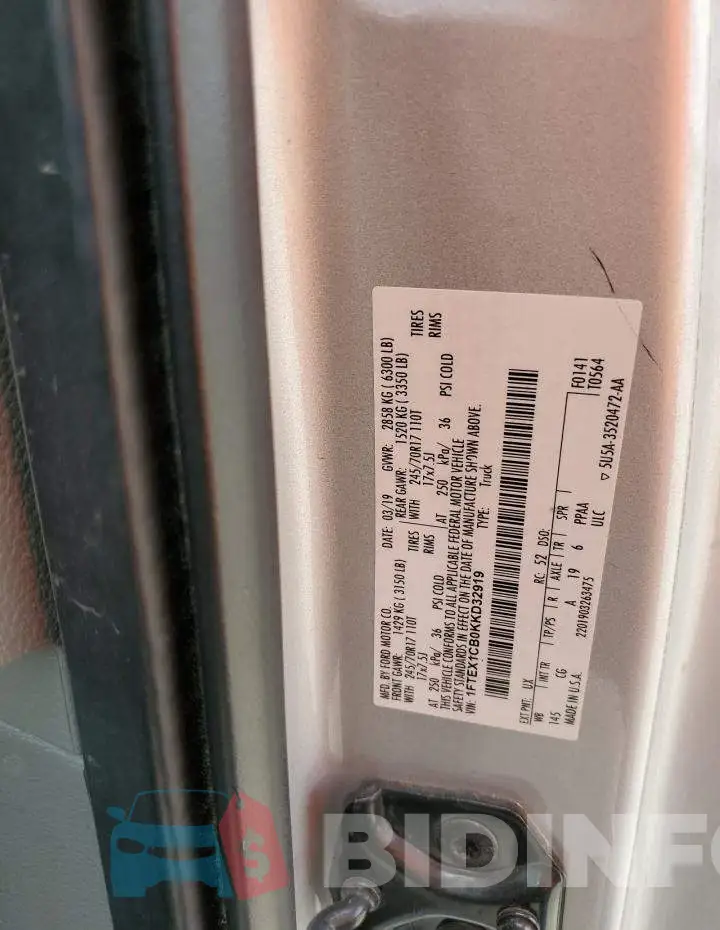 1FTEX1CB0KKD32919 Photo# 12
