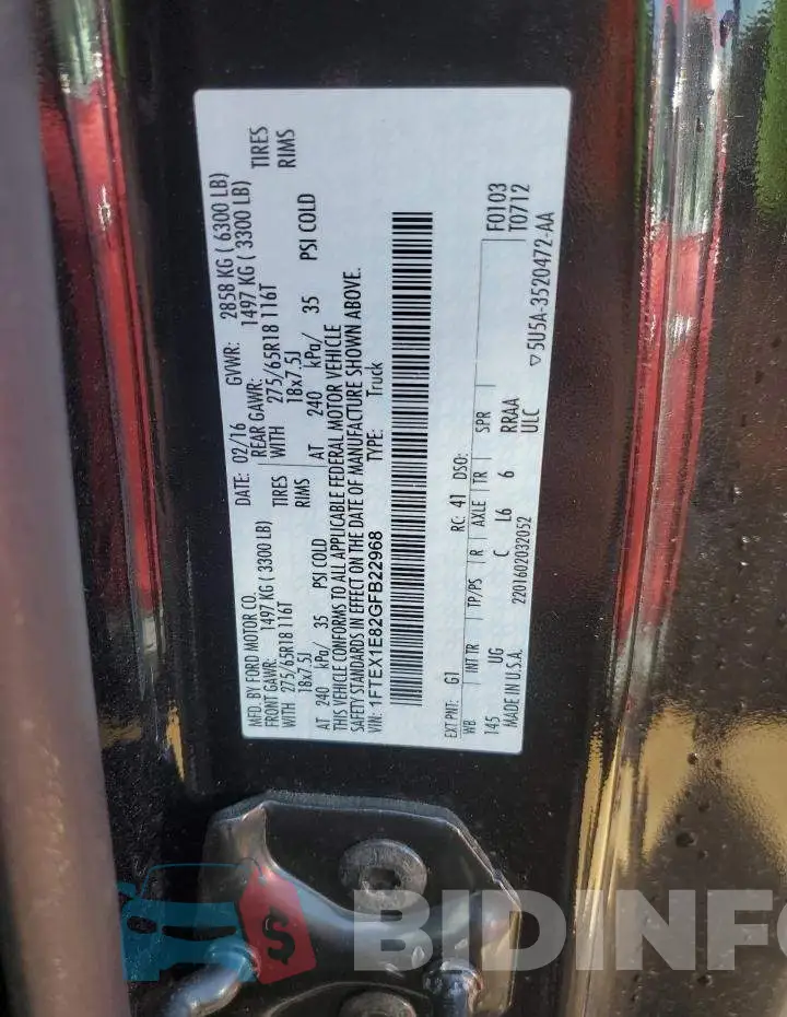 1FTEX1E82GFB22968 Photo# 12