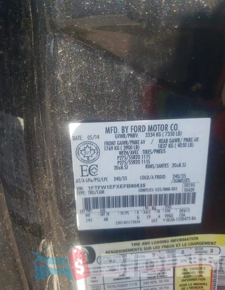 1FTFW1EFXEFB90535 Photo# 12