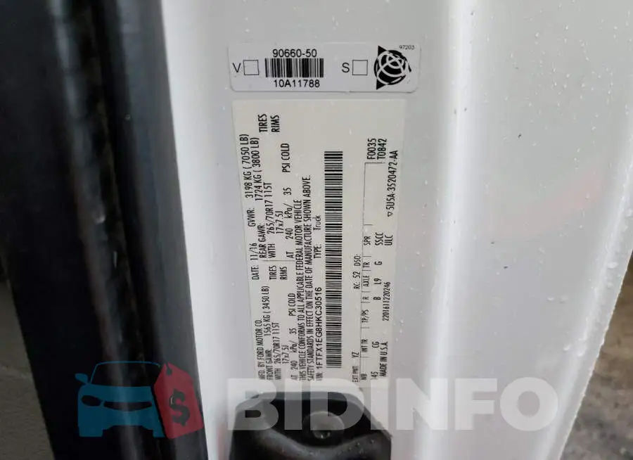 1FTFX1EG8HKC30516 Photo# 12